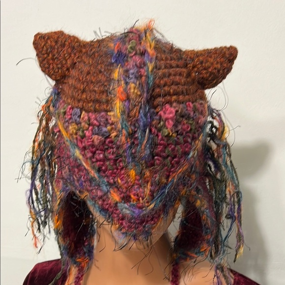 Colorful Knit Hat with Ear Details